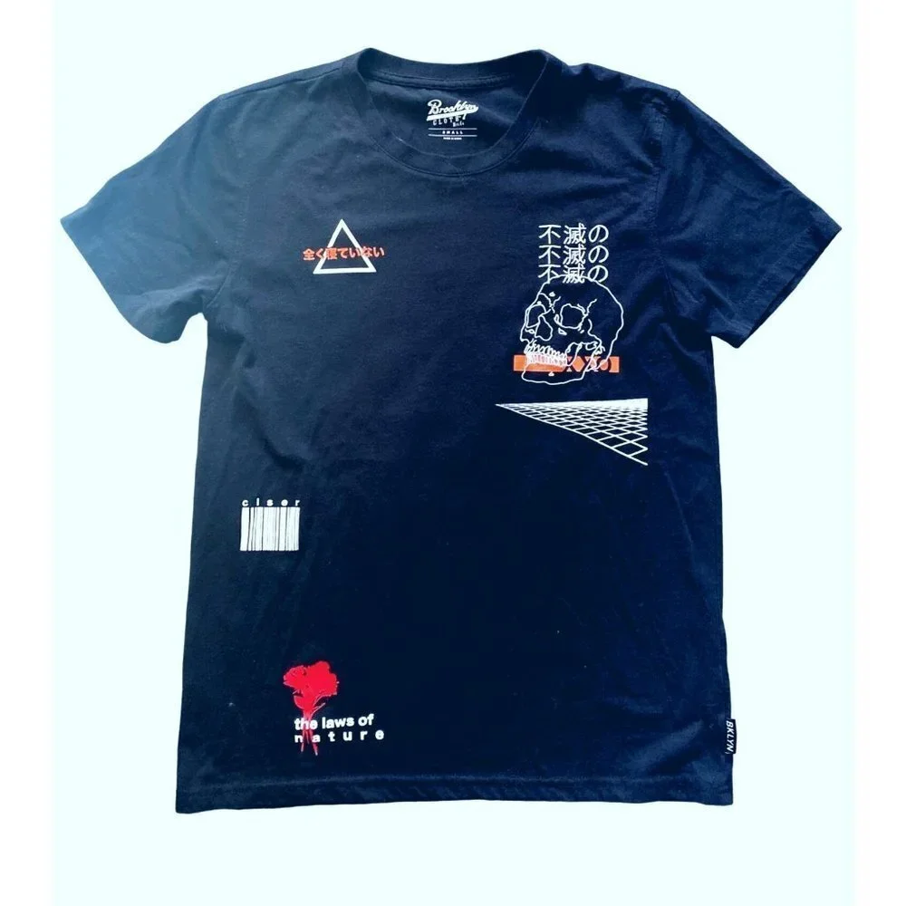 Brooklyn Cloth The laws of nature  immortality skull graphic tee men‎ size small - Picture 2 of 6